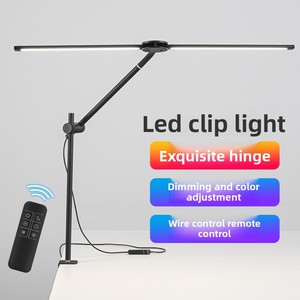 <span class=keywords><strong>Lampe</strong></span> <span class=keywords><strong>de</strong></span> <span class=keywords><strong>bureau</strong></span> LED <span class=keywords><strong>à</strong></span> clipser, double tête, moderne, flexible, en métal, avec télécommande filaire, pour lecture et dessin au <span class=keywords><strong>bureau</strong></span>, e-commerce transfrontalier - Product Image 1