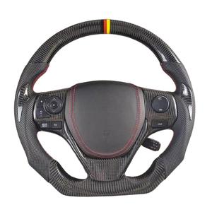 Accessoires de voiture personnalisés pour <span class=keywords><strong>Toyota</strong></span> <span class=keywords><strong>Corolla</strong></span> <span class=keywords><strong>GR</strong></span> SE XSE RX RAV4 Camry TRD <span class=keywords><strong>Sport</strong></span>, volant en fibre de carbone forgée avec LED - Product Image 1