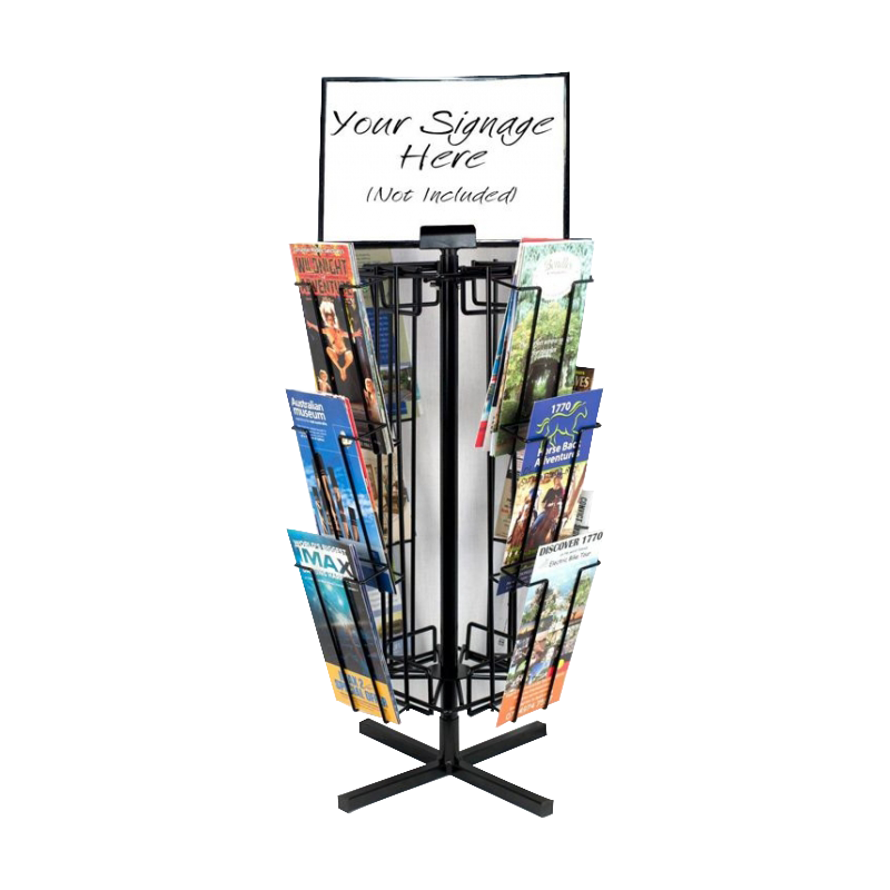 Apache Customized Light Duty Metal Brochure Display Racks for Book Store Supermarket Shelves — view 3