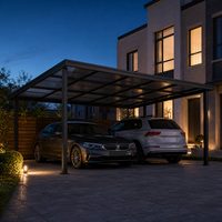 Abri de voiture en aluminium et polycarbonate, moderne et simple, pour toutes les saisons, pour usage domestique et commercial