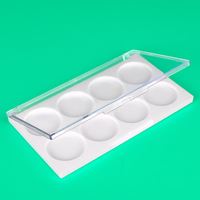Elegante 8-Loch weiße transparente Kunststoff-Lidschattenbox & Palette-Verpackungsboxen aus recycelten Materialien für kosmetische Zwecke