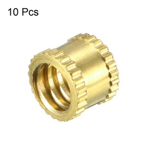 Uxcell 1/4 "-20 <span class=keywords><strong>6mm</strong></span>(L) x 8mm(OD) nữ chủ đề đồng thau có khía Threaded chèn embedment Nuts, 10 pcs - Product Image 3