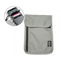 Portefeuille de voyage portable en tissu Oxford imperméable anti-vol RFID, sac bandoulière pour passeport, organiseur de documents et billets d'avion