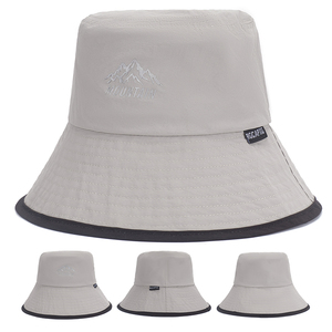 Chapeau de pêcheur unisexe noir/marron à séchage rapide, protection solaire, avec logo imprimé, coupe-vent, avec cordon pour la pêche, idéal printemps-été - Product Image 2