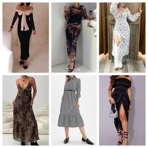 Low Price Bulk Summer Hot Selling Women's Beach Wear Printed V-neck Chiffon Dress Inventory Random <b>Shipping</b> - Product Image 1