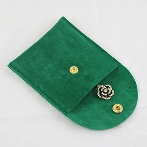 Pochette à bijoux en velours 8*8cm, petit emballage de luxe pour bijoux, sacs cadeaux pour bijoux, bouton pression pour emballage de bracelets et colliers, écologique - Product Image 6