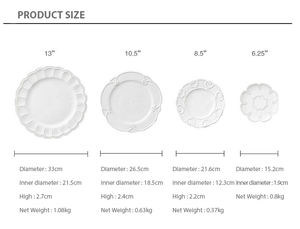 Plato de cerámica con relieve blanco puro para fruta, vajilla de cerámica para juegos de platos de boda italianos, venta al por mayor, disponible - Product Image 5