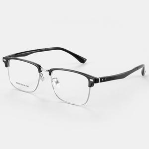 Lunettes de vue demi-cerclées de style coréen pour hommes, monture noire professionnelle 98529, lunettes de myopie Danyang avec plaquettes nasales réglables - Product Image 3