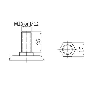 JZMO Universal Nähmaschinenrollen 2\" 2,5\" 3\" 4\" Zoll TPR-Rad M10M12 Gummi-Schaft <span class=keywords><strong>25mm</strong></span> Möbelrollen - Product Image 4
