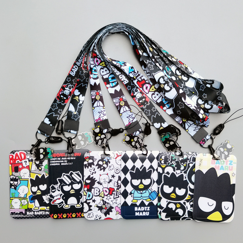 Accessories Cute Cartoon BADBADTZ-MARU Card Case Student ID Name Badge Card Holder Neck Lanyards Portable Student Bus Card Cover Image 2
