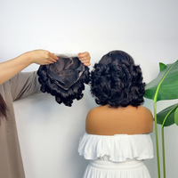 Perruque Lace Frontale 5x5 en Cheveux Brésiliens Vierge 100% Humains, Ondulation Profonde Souple et Volumineuse, Brun Naturel, 12 Pouces