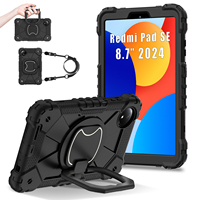 Housse de tablette en silicone robuste avec sangle rotative à 360° pour Xiaomi Redmi Pad SE 8,7 pouces 2024, logo personnalisé