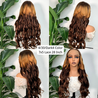 Proveedor de Pelucas de Cabello Humano Rizado y Voluminoso con Frente de Encaje 5x7, Sin Pegamento, Color Naranja, 100% Cabello Virgen