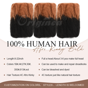 Tóc nối tết tóc người nguyên chất Micro Twist đã được duỗi sẵn, bán buôn, tóc xoăn tự nhiên kiểu Afro đang giảm giá - Product Image 3