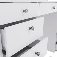 Table de maquillage de luxe moderne pour chambre à coucher avec miroir LED et tiroir lumineux, coiffeuse pour chambre