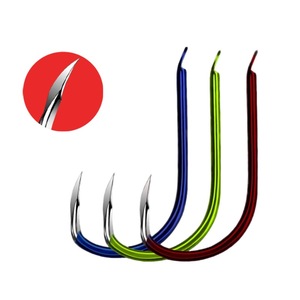 20 cái/túi barbless 0.1 #-5 # phẳng giả mạo thép carbon cao móc đơn với rãnh đôi sắc nét hơn điểm tăng cường móc câu - Product Image 1