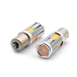 工厂1157 1156发光二极管T20灯泡BA15S T18 P21/5W BAu15s 3030 30SMD Focos灯泡琥珀色Luz de freno汽车自动尾灯