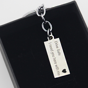 Llavero Grabado Drive Safe I Need You Here with <span class=keywords><strong>Me</strong></span> para Parejas, Regalo de Joyería, Llavero Unisex, Accesorio de Acero Inoxidable - Product Image 5