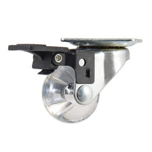 Light Duty Transparent Polyurethane Swivel Plate Locking <b>Casters</b> Modern Design Dolly Brake Kitchen School Living Room Use - Product Image 5