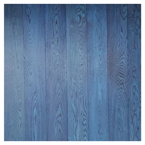 فن تصميم اللون الأزرق أرضيات من الخشب المعالج هندسيًا