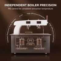 Máquina de Espresso de 2 Grupos para Debajo del Mostrador VK-MS-2, Caldera Doble 2x2L + Vaporizador de 7.5L, Extracción de 5 Etapas, 5300W para Cafetería
