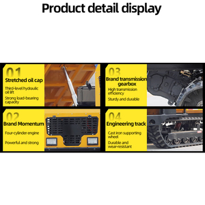 Minicargadora de Orugas JUNCHI de Alta Eficiencia, Vehículo de Transporte con Motor Diésel de Goma Pequeño, Alto Momento de Carga, 1 Año - Product Image 3