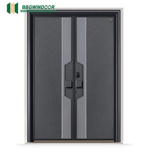 Lukliving Meilleure vente grande poignée serrure intelligente Villa fonte sécurité extérieure aluminium entrée porte principale portes d'entrée avant - Product Image 5