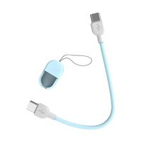 Kabel Mini Portabel 2-in-1 Pengisian Cepat 3A Tipe-C ke Tipe-C & C ke L Gantungan Kunci untuk Ponsel/Power Bank