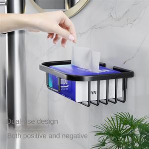 Porte-savon mural moderne en fer, étanche, sans perçage, avec ventouse, pour rouleaux de papier et lingettes humides - Product Image 3