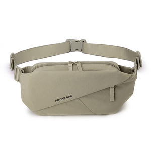 Sac banane de sport pour homme en nylon imperméable avec plusieurs poches, fermeture éclair et sangle réglable, idéal pour les activités de plein air - Product Image 1