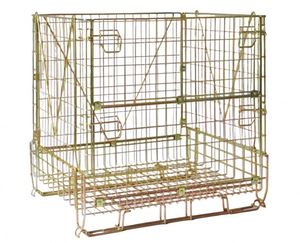 Châu Âu gấp dây lưới <span class=keywords><strong>container</strong></span> kim loại thép có thể gập lại lưu trữ Pallet cho chai rượu vang hàng hóa & Thiết bị lưu trữ - Product Image 3