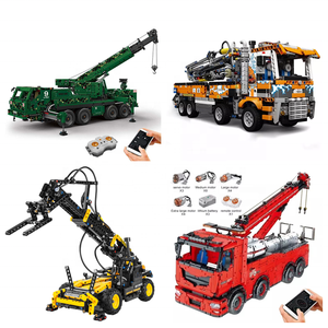 19008 19014 19009 20009 Mal King Blocks Engineering Voertuig + Kraan + Elektromotor 150 Moc Set Bouwstenen (B-ABCDE)(Pa01139) - Product Image 3