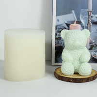 Moule en silicone Ours en peluche 3D pour bougies, plâtre, résine et décoration intérieure DIY