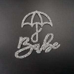 Casquettes chapeau à la mode accessoires vestimentaires fer sur Alphabet 3d Patch bébé strass patchs fer sur lettres - Product Image 2