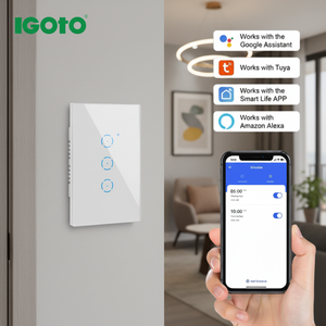 Interruptor de Pared Inteligente Igoto con Wifi, Control Remoto Táctil de Vidrio, Compatible con Alexa, Asistente de Google y Aplicación Tuya, 1 Canal - Product Image 3