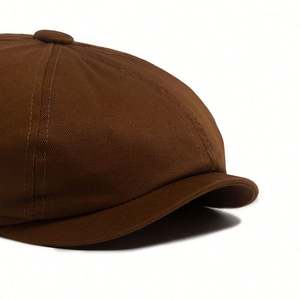 Casquette Gavroche Rétro Printemps-Automne 6 Panneaux en Coton pour Femme et Homme – Chapeau Décontracté Tendance Couleur Unie - Product Image 5