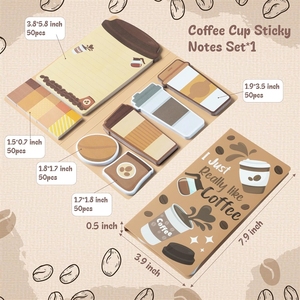 Set di Mini Blocchetti Adesivi Carini 'Adoro Davvero il Caffè', 42 Fogli, Pagine per Appunti, Blocco Note per Regalo all'Insegnante - Product Image 2