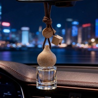 Flacon vide de 8 ml pour parfum de voiture, diffuseur de parfum en verre à suspendre avec bouchon en bois