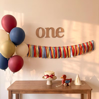 Guirlande de rubans colorée et ajustable avec impression numérique - Décoration amusante pour fête d'anniversaire, bannière pour chaise haute