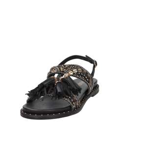 Sandalias Planas para Mujer Carmela, Negras, Talla 37, con Detalle de Borlas y Cuentas - Product Image 5