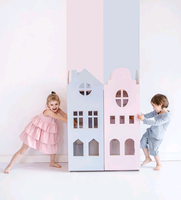 Maison de poupée Montessori, ensemble de jeu 3D à construire soi-même, puzzle éducatif, séparateur d'espace, dressing, chambre, cuisine, salle de bain