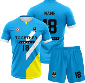 Maillots de football personnalisés en gros pour clubs, hommes et femmes, respirants, en polyester 160g, impression du nom et du logo de l'équipe, kits de football - Product Image 3