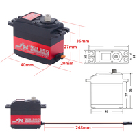 JX PDI-HV5932MG/180 ° /360 °   Servo numérique à engrenages métalliques de haute précision, sans noyau, à couple élevé de 32 kg pour avion RC, robot, voiture, bateau, jouet