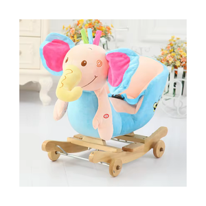 Mecedora suave de fábrica, elefante azul, animal de peluche, juguete para bebé - Product Image 1