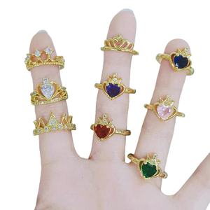 RM1521 Delicato <span class=keywords><strong>Anello</strong></span> Promessa a Forma di Cuore con <span class=keywords><strong>Tiara</strong></span> Principessa in Zirconia Cubica Placcato Oro 18K per Donne - Product Image 4