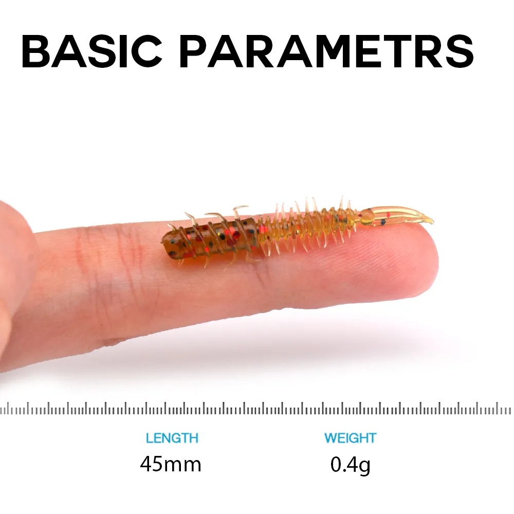 50 шт./ведро, 45 мм, 0,4 г, гибкий силиконовый червь, набор мягких пластиковых приманок для рыбной ловли, приманки для дождевого червя, джиг-приманки, Мягкая приманка для щуки
