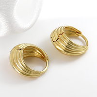 Nouvelles Boucles d'Oreilles de Luxe pour Femme, Créoles Irrégulières Simples en Laiton, Motif Panier de Fleurs