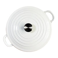 Casserole ronde classique en fonte émaillée, ustensiles de cuisine adaptés aux cuisinières à Induction, cuisinière électrique