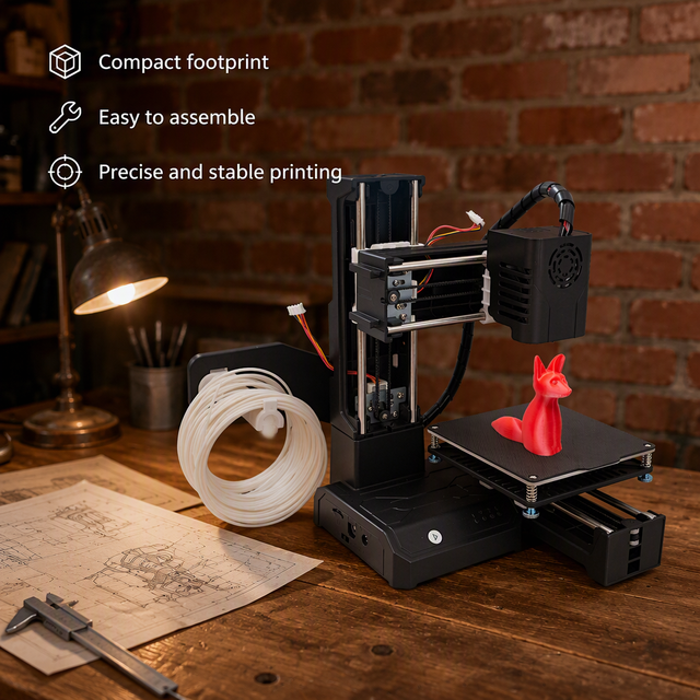 Mini 3D Humanoid Printer for Home Education, Student LCD Screen Control, Small 3D Printer