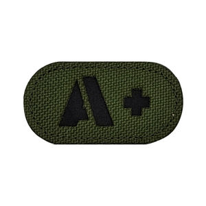 Parche de Tipo de Sangre Reflectante Verde y Negro, Ecológico, de Resina, A+B+AB+O+, para Botiquín de Primeros Auxilios, con Gancho y Bucle, 5*2.5cm - Product Image 6